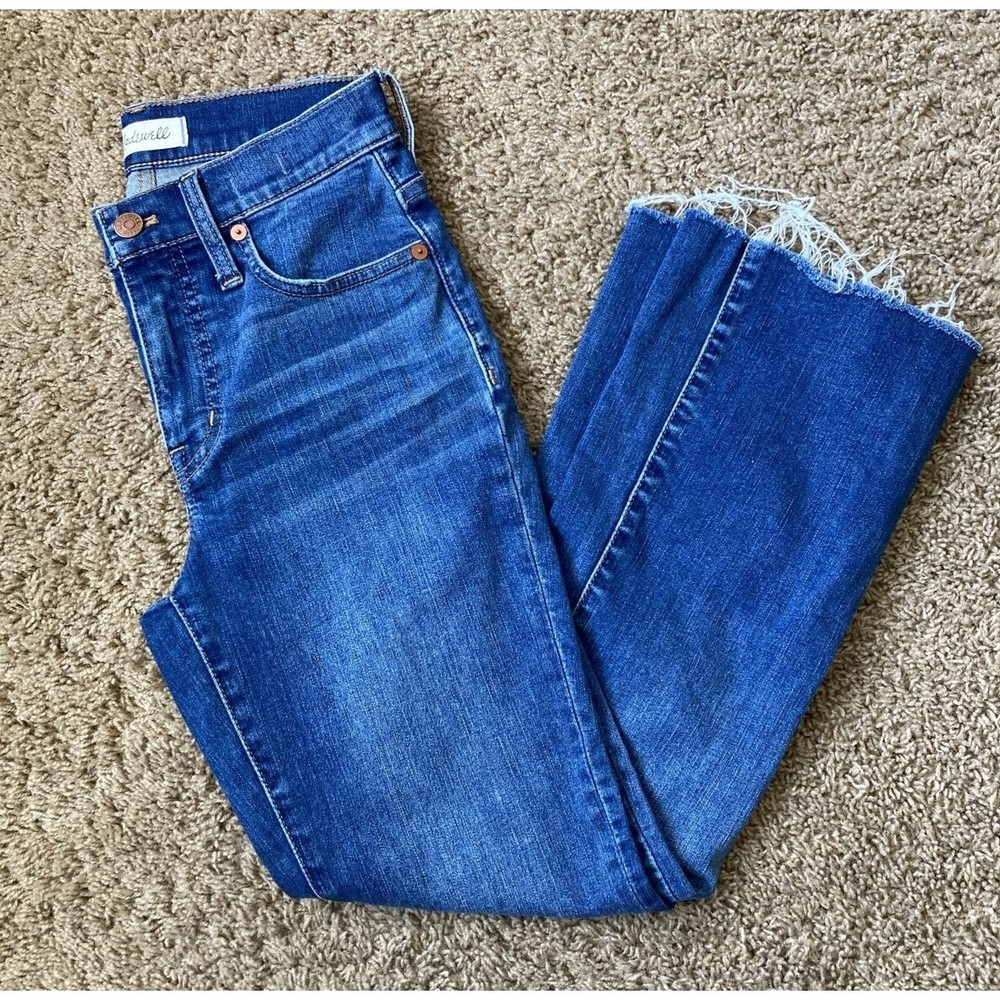 Madewell Women's Cali Demi Boot Raw Hem Edition Crop Jeans Fly Mid Rise 23